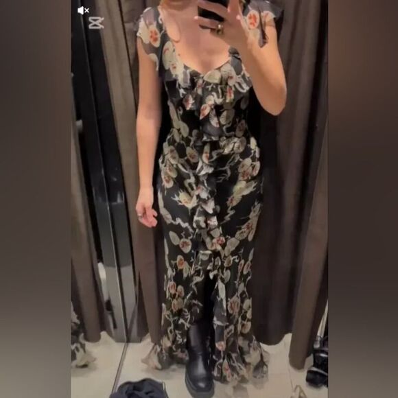 RARE KATE MOSS NWT ZARAβMULTI-POSITIONAL PRINTED DRESS X KATE MOSS - Picture 9 of 10